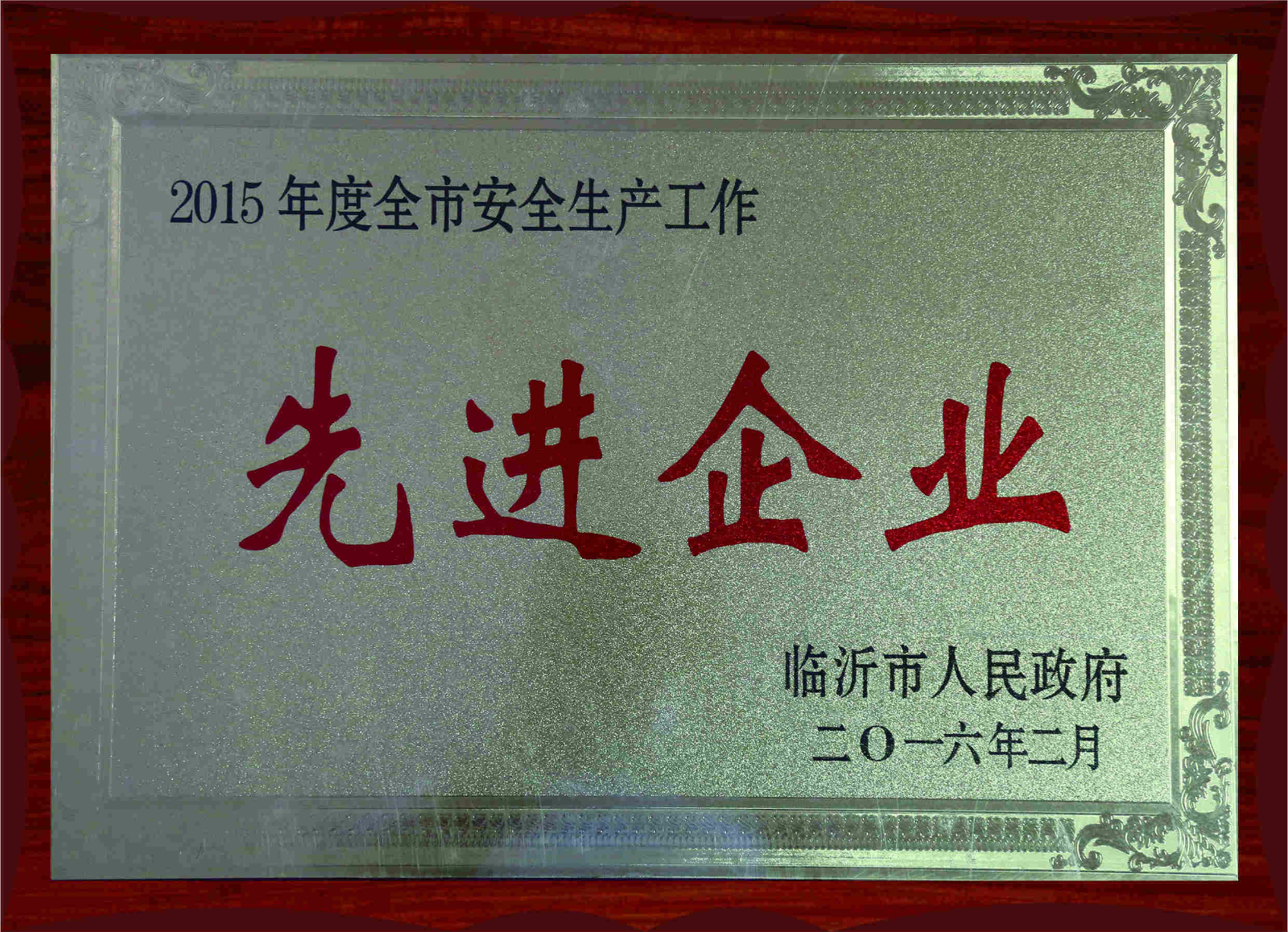 2015年度全市安全生产先进企业